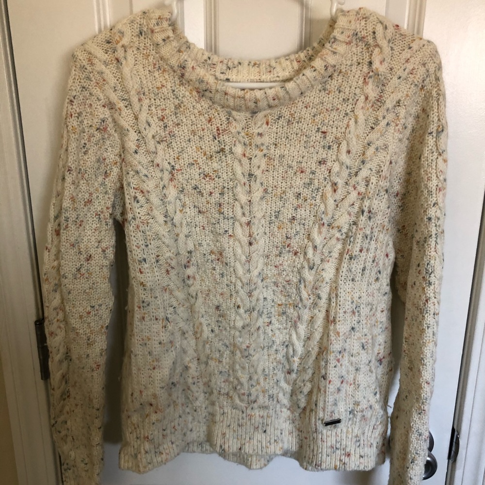 Hollister speckled cable sweater